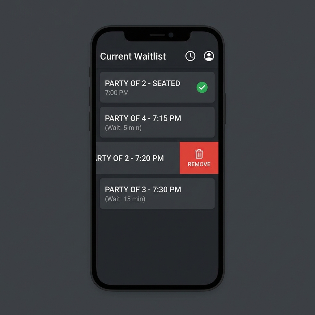 Shokken app showing swipe to remove gesture